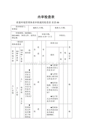 内审检查表.docx