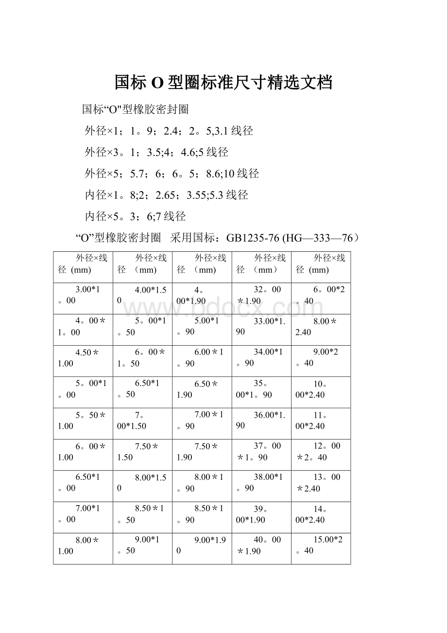 国标O型圈标准尺寸精选文档.docx