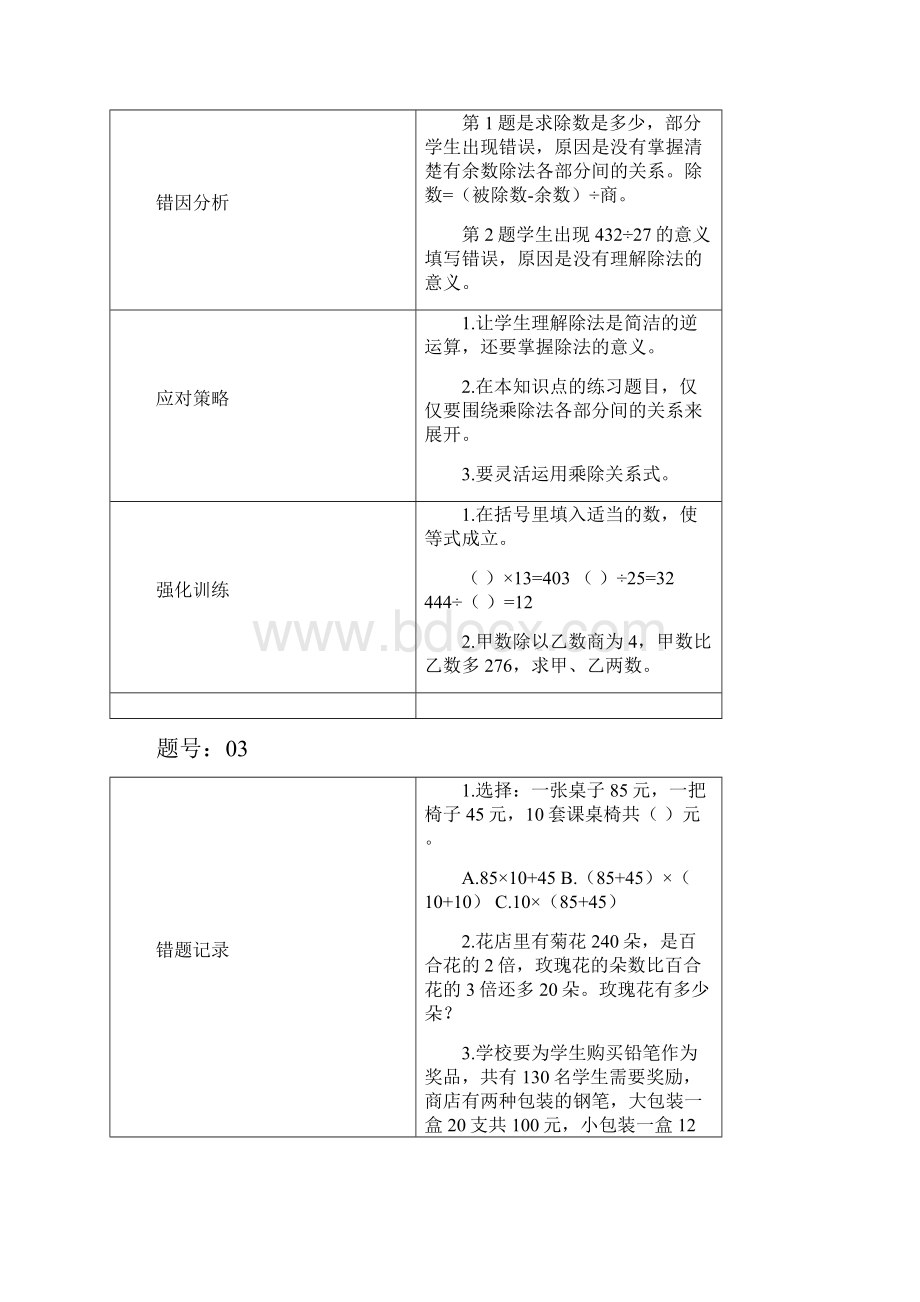 人教版四年级下册数学易错题记录与分析教学提纲.docx_第2页