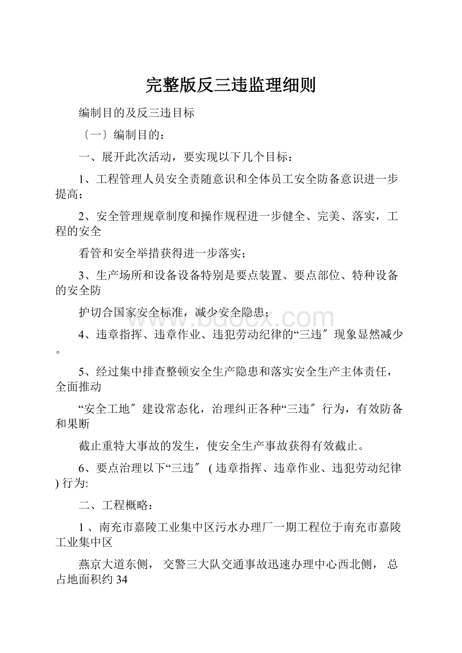 完整版反三违监理细则.docx_第1页