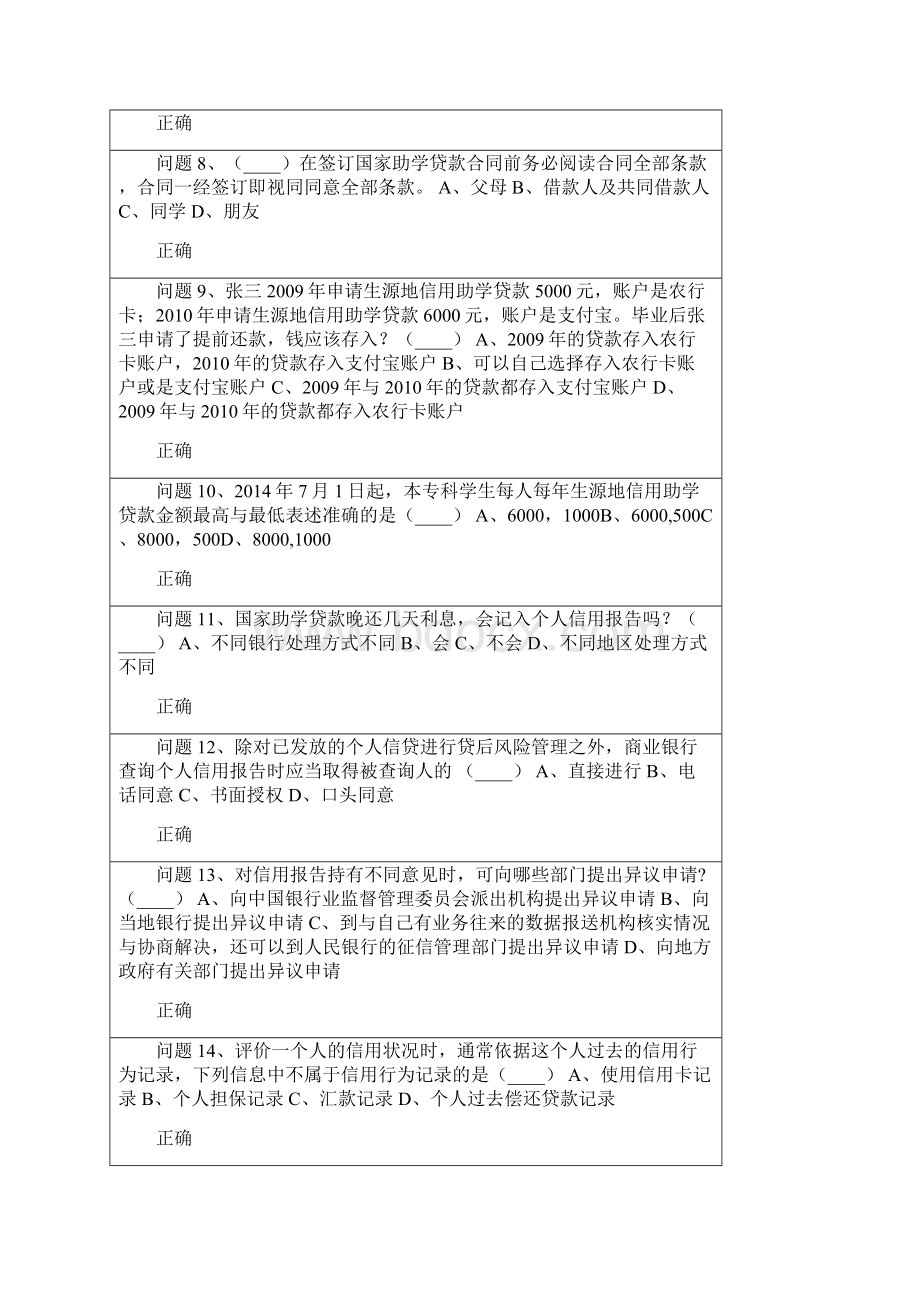 纯干货贵州生源地助学贷款诚信答题收藏.docx_第2页