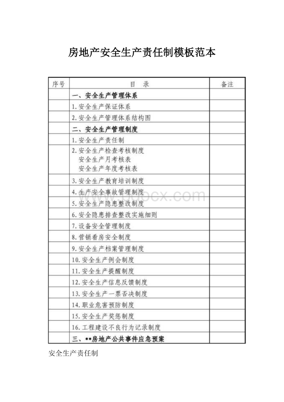 房地产安全生产责任制模板范本.docx