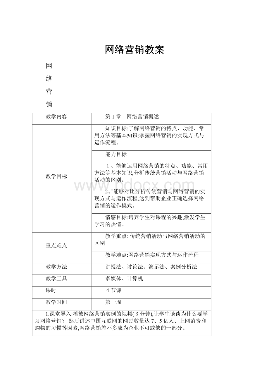 网络营销教案.docx