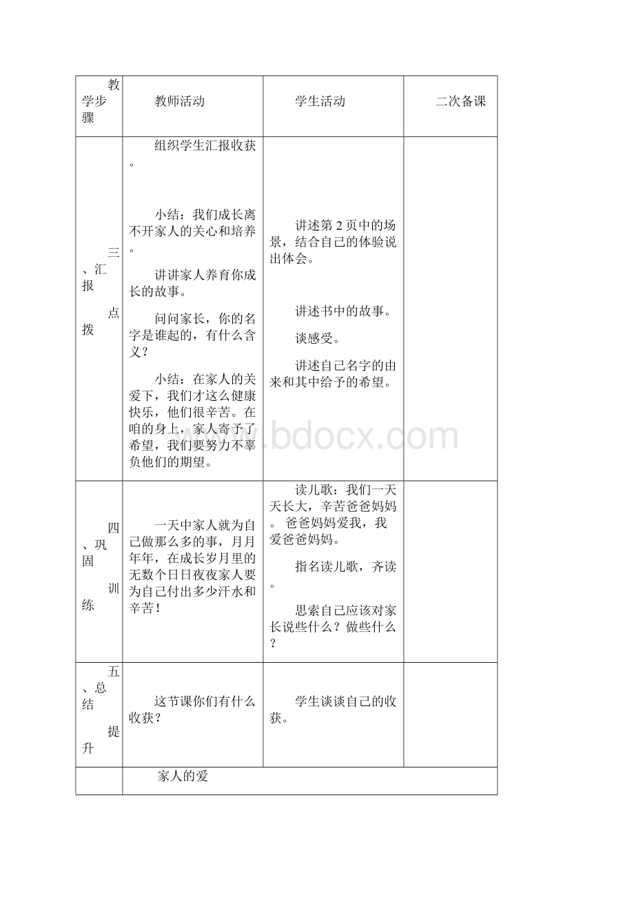 人教版三年级下册《品德与社会》表格式教案.docx_第2页