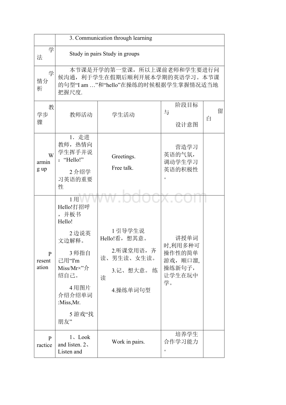 辽宁师范快乐英语第一册教案全.docx_第2页