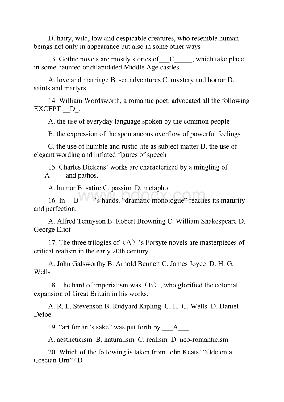 英国文学史及选读学校考试库.docx_第3页