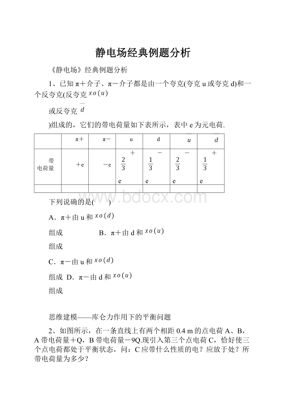 静电场经典例题分析.docx