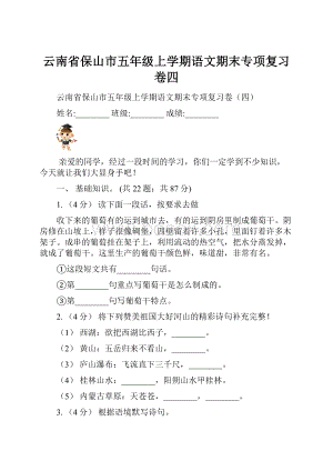 云南省保山市五年级上学期语文期末专项复习卷四.docx