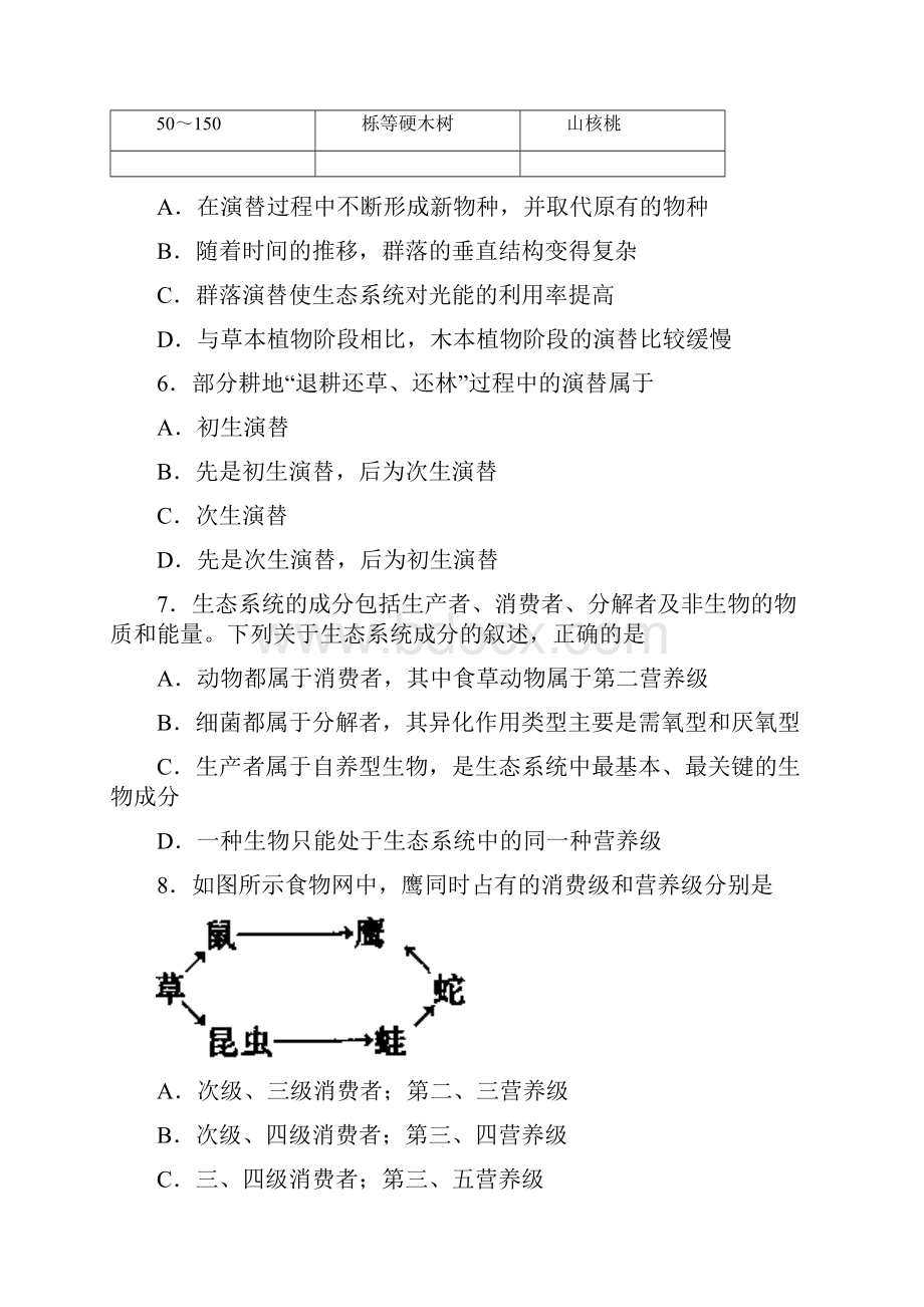 学年高中生物每周一测新人教版必修3.docx_第3页