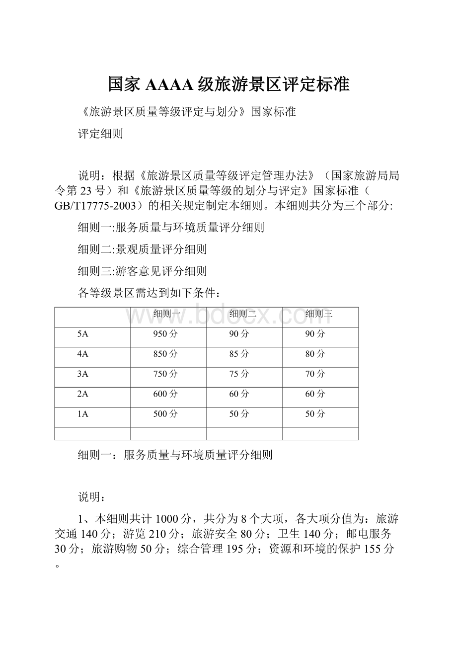 国家AAAA级旅游景区评定标准.docx_第1页