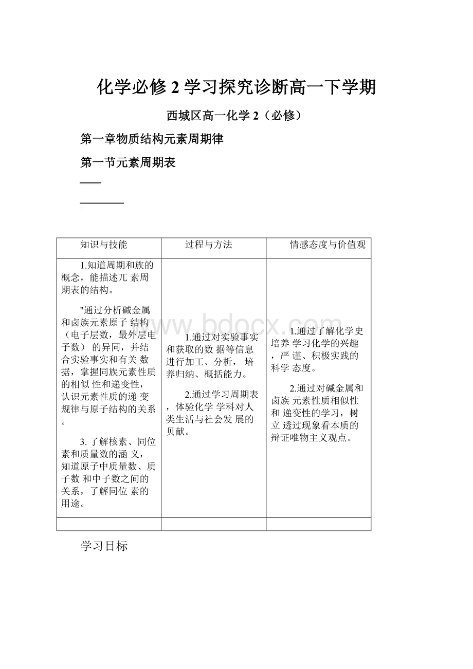 化学必修2学习探究诊断高一下学期.docx