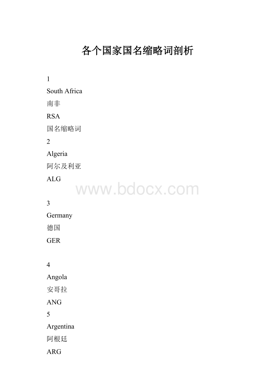 各个国家国名缩略词剖析.docx