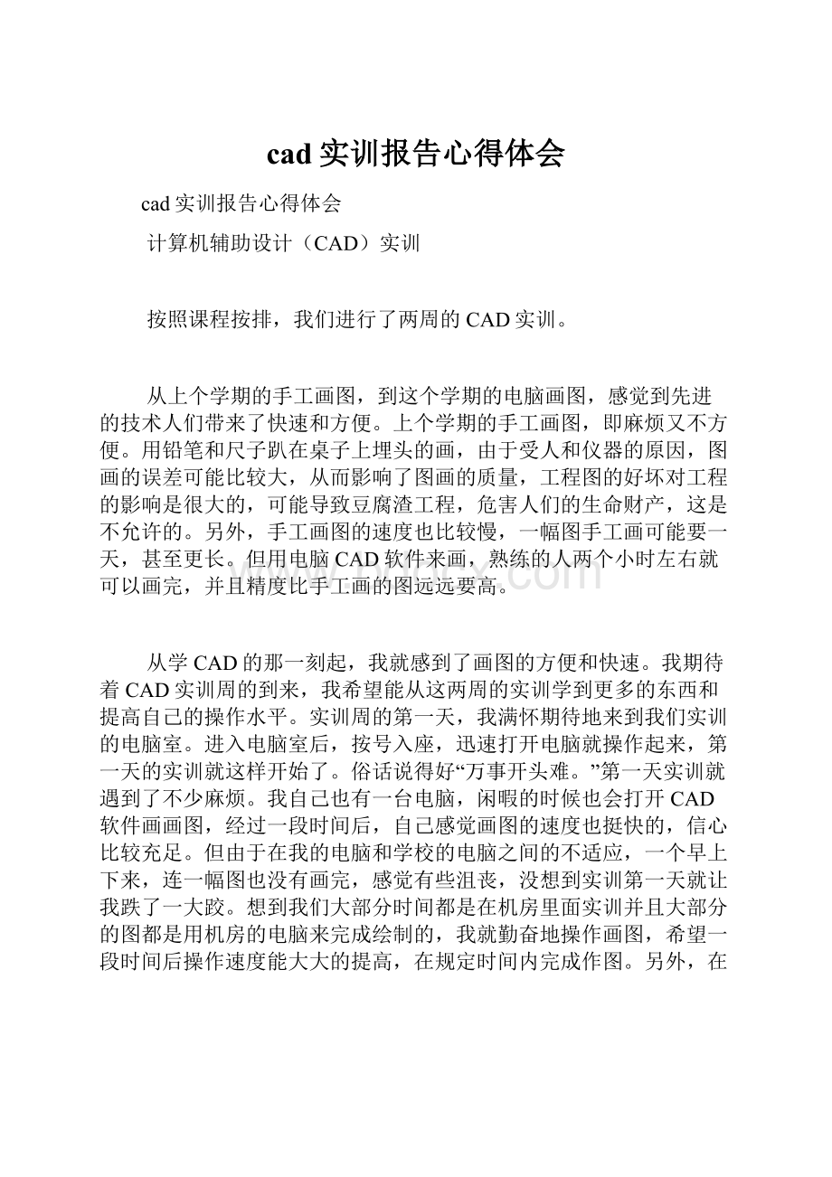 cad实训报告心得体会.docx