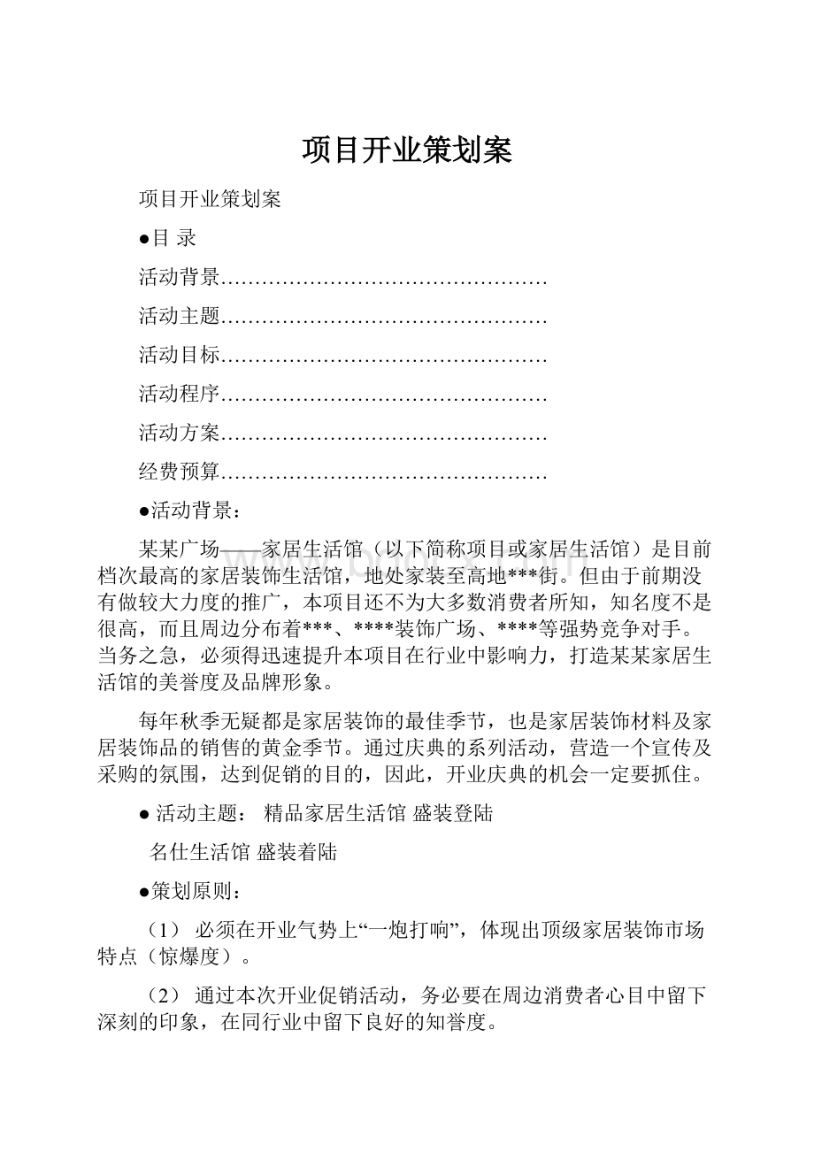 项目开业策划案.docx