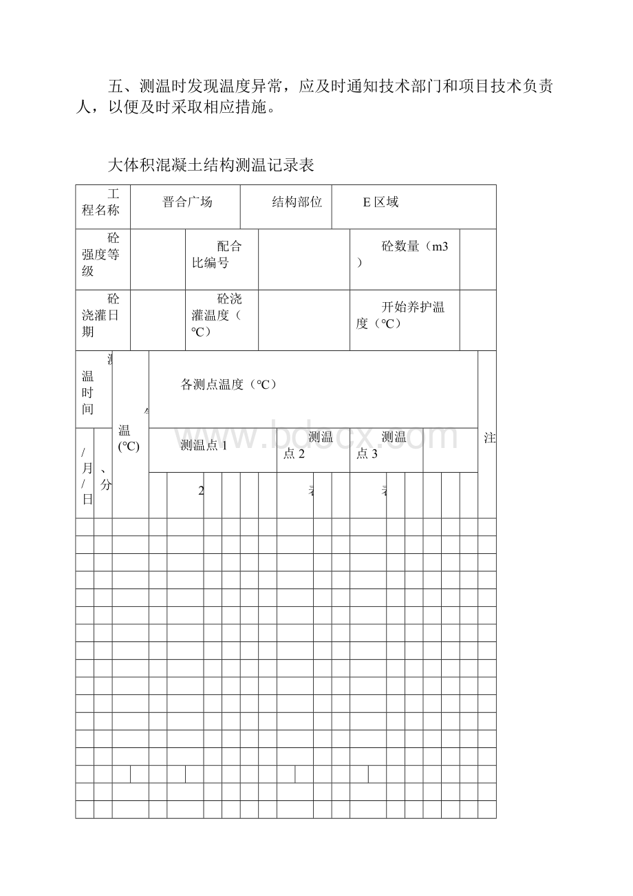 大体积混凝土测温记录表 5.docx_第2页