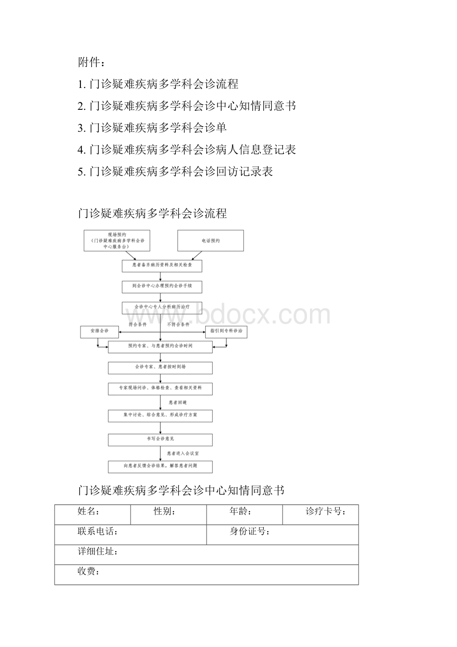 门诊多学科会诊中心制度流程同意书会诊单登记表回访记录表.docx_第3页