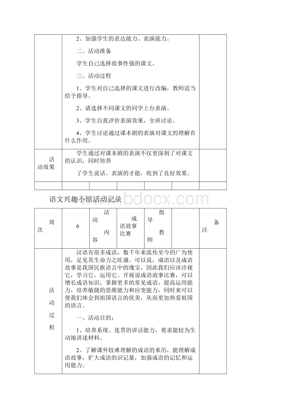 三年级课外兴趣小组活动记录表复习课程.docx_第2页