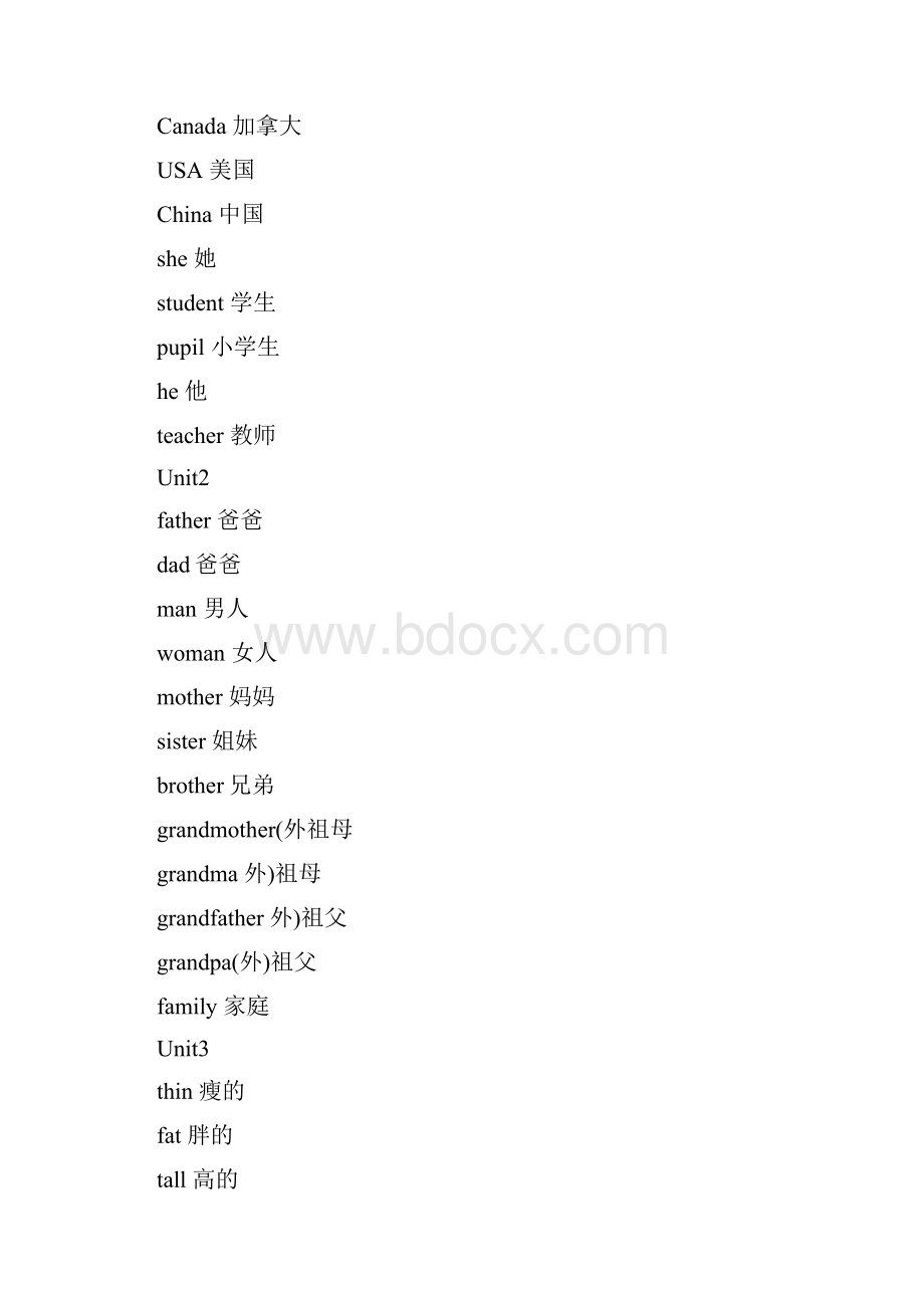 最新人教PEP三到六年级各单元黑体单词.docx_第3页