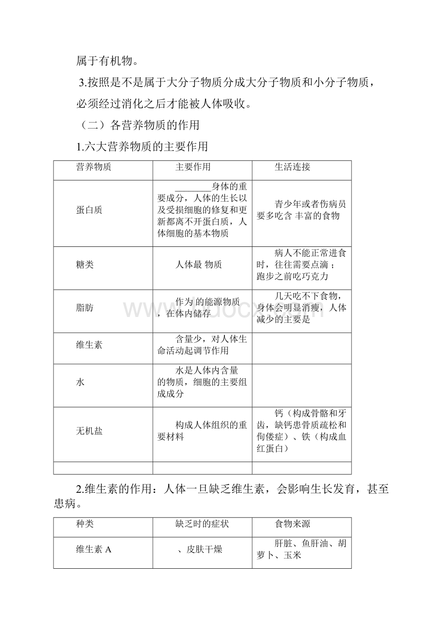 专题09 人体的营养中考生物必考必练精品原卷版.docx_第2页