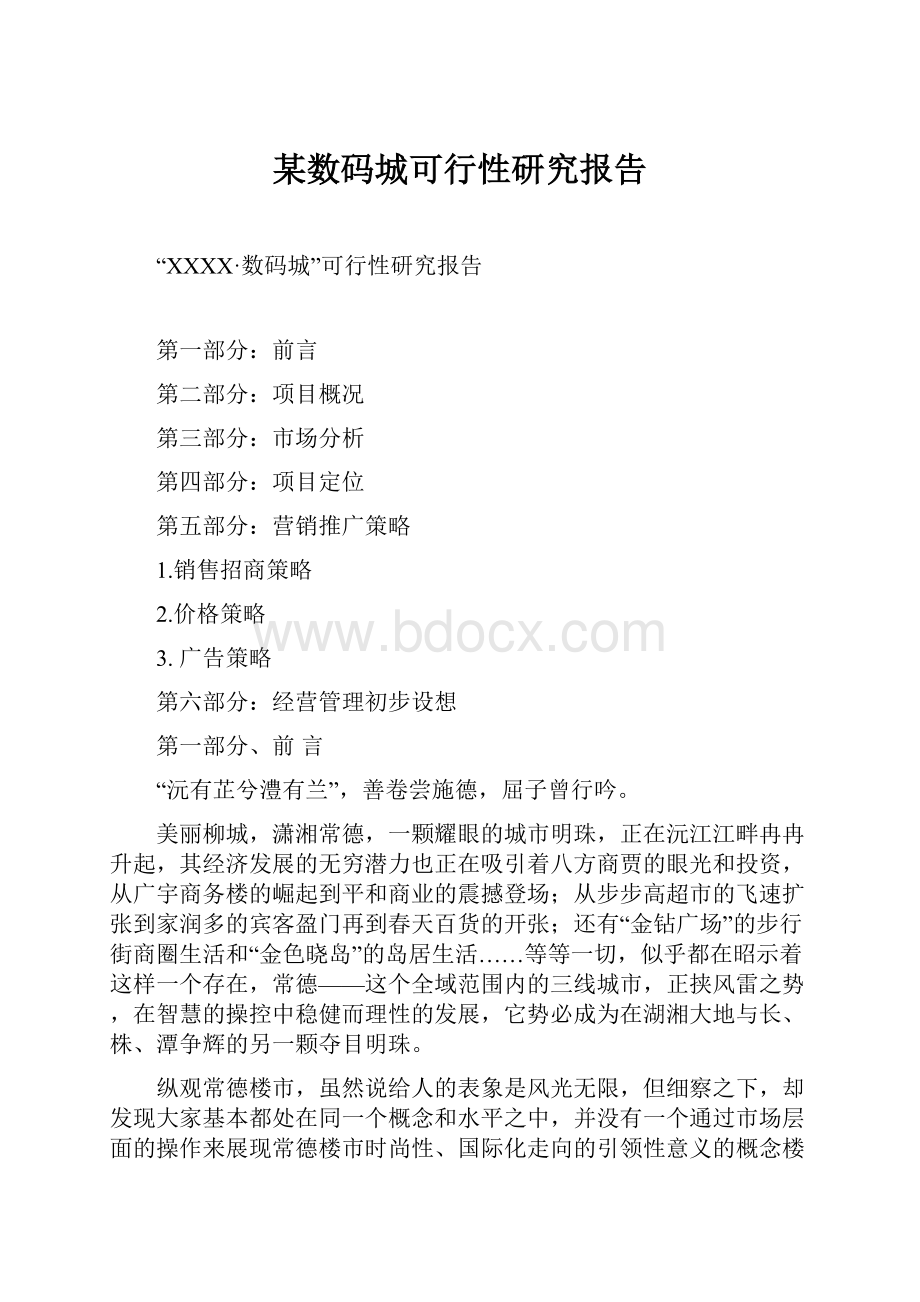 某数码城可行性研究报告.docx