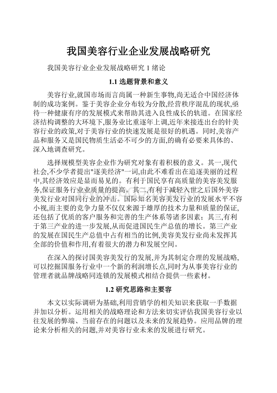 我国美容行业企业发展战略研究.docx