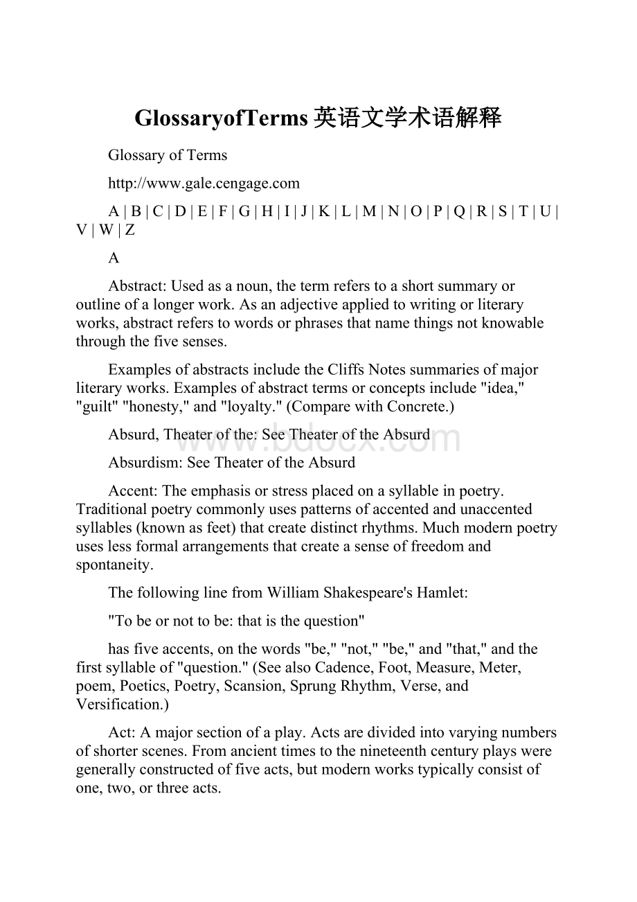 GlossaryofTerms英语文学术语解释.docx