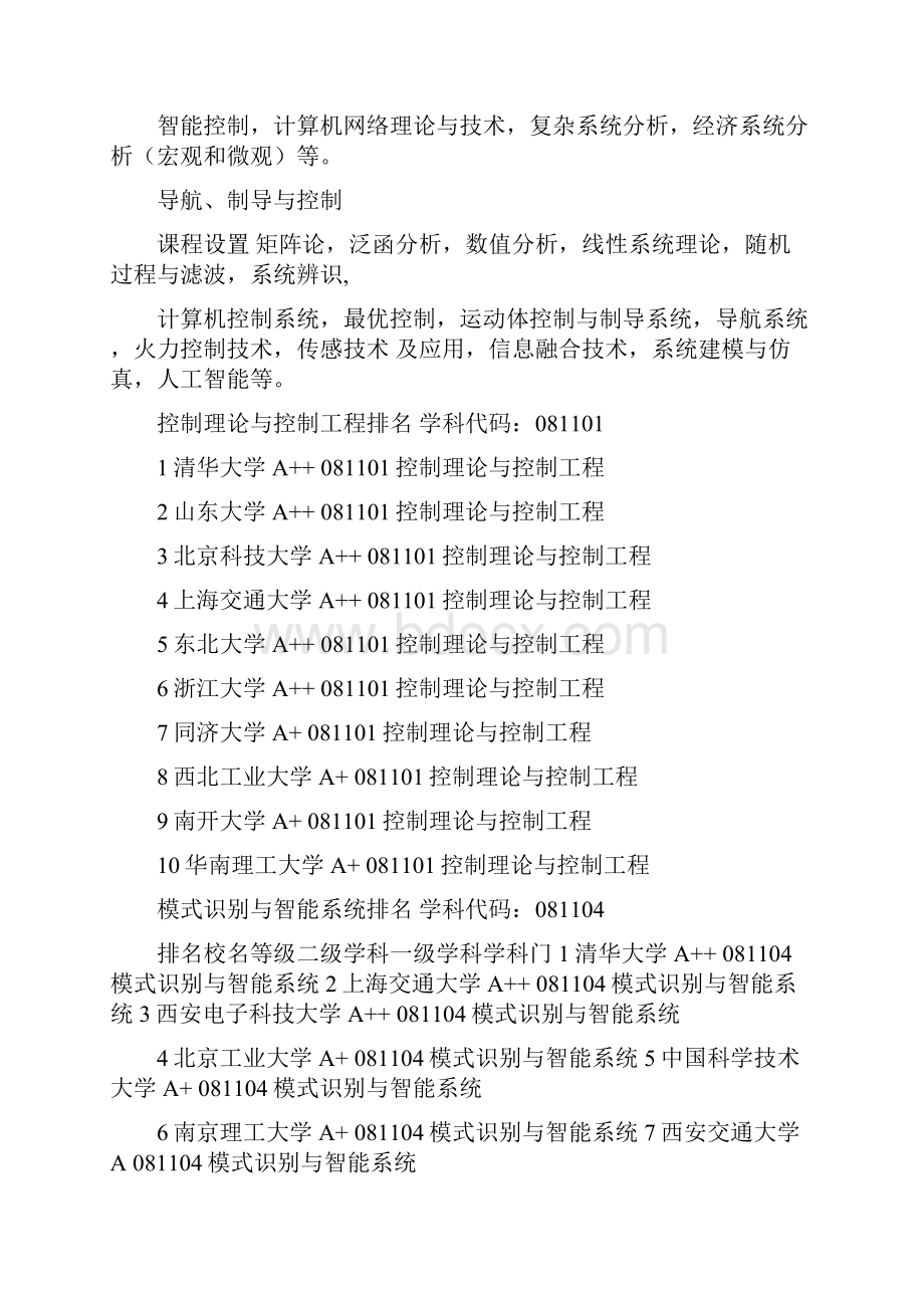 自动化专业考研方向及其学校排名.docx_第2页