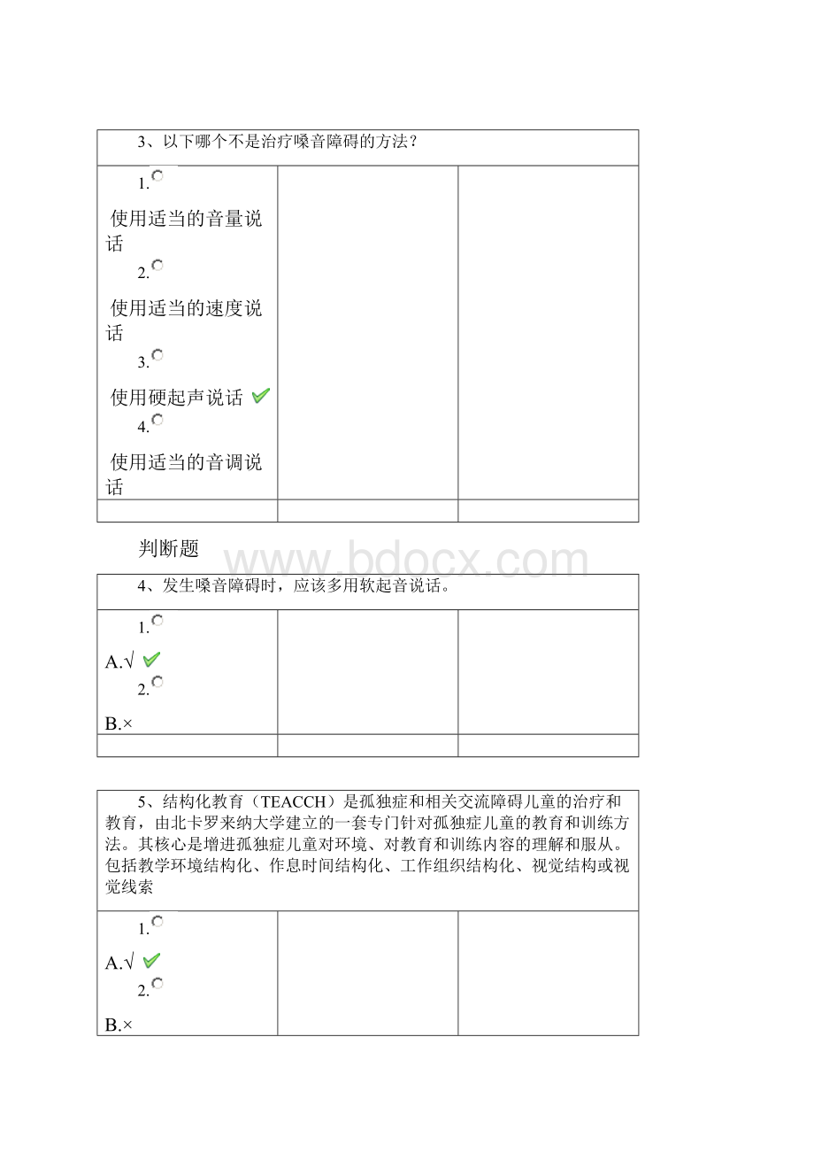 西南大学19秋1105 特殊儿童语言康复在线作业答案.docx_第2页