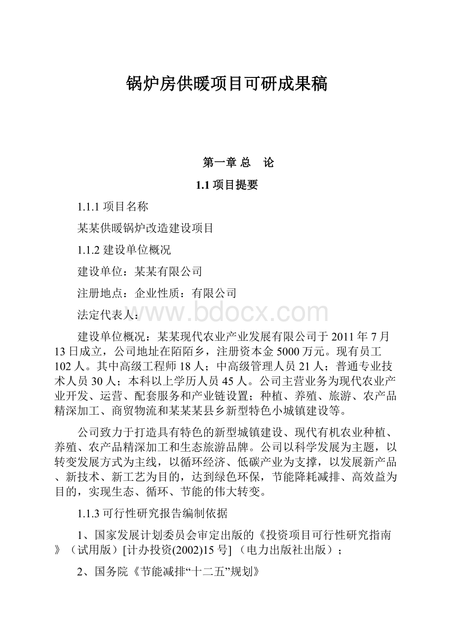 锅炉房供暖项目可研成果稿.docx