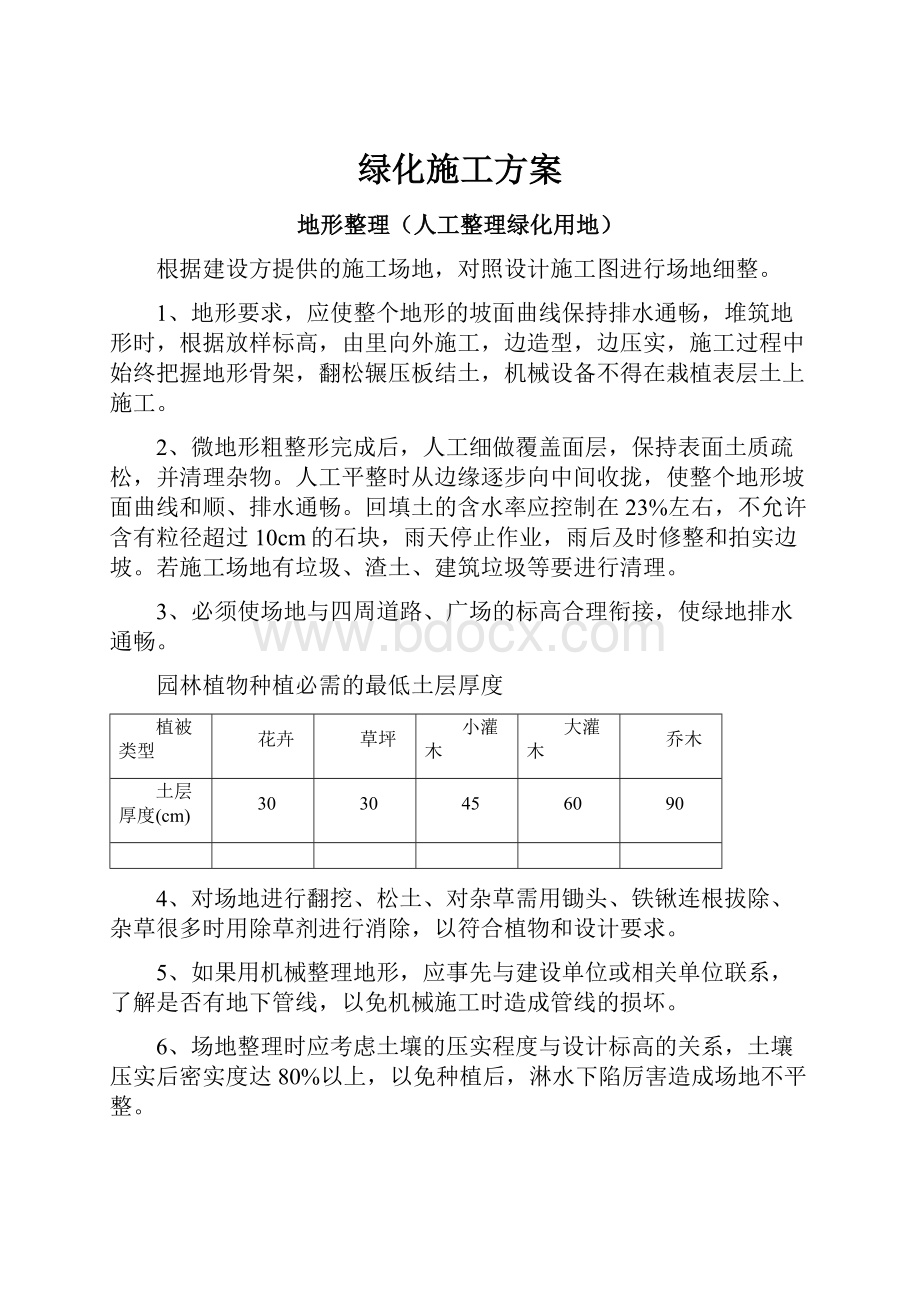 绿化施工方案.docx