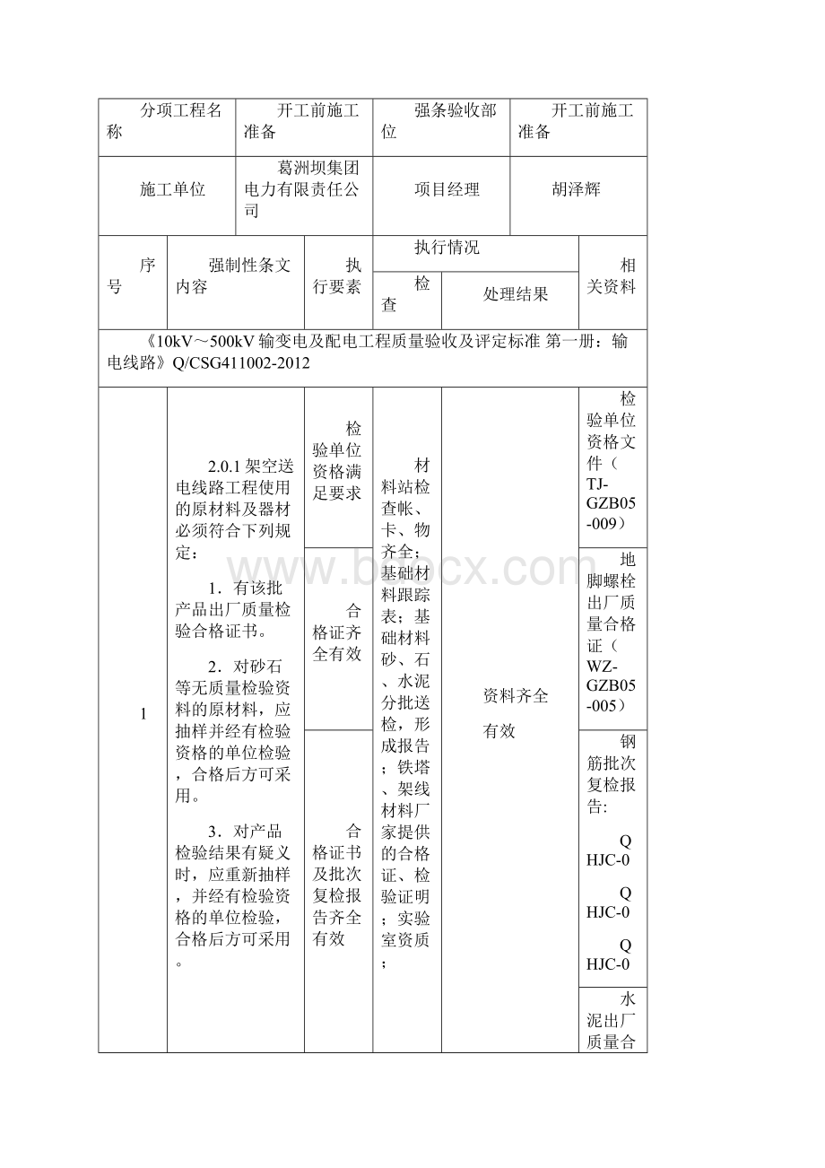 线路施工强制性条文执行记录表.docx_第3页