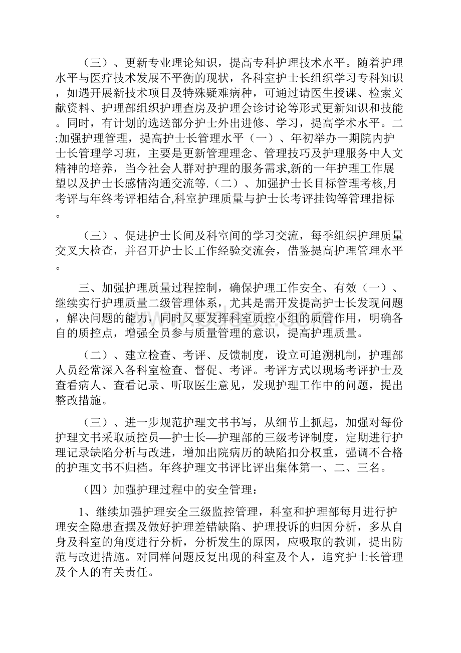 护理部主任工作计划例文与护理部十三五发展规划书汇编doc.docx_第2页