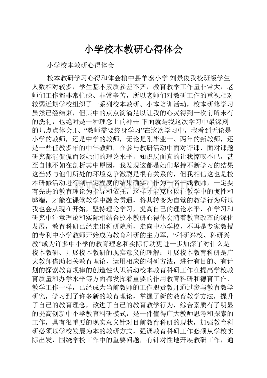 小学校本教研心得体会.docx