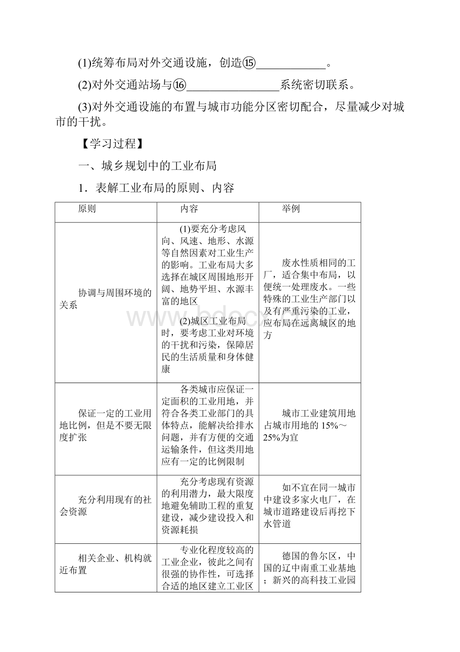 学年高二地理人教版选修四导学案 33 城乡规划中的主要产业布局.docx_第3页