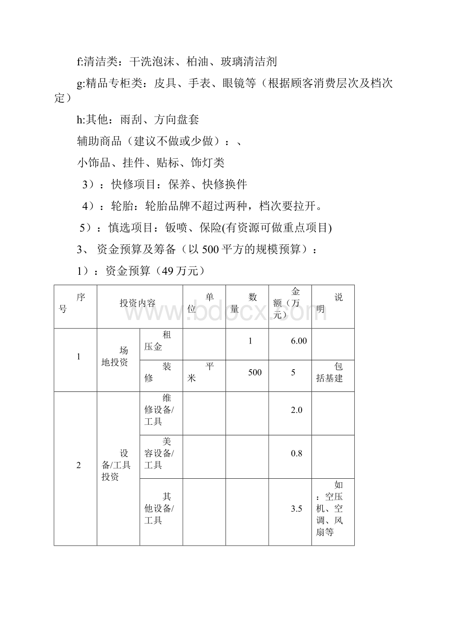 汽车快修美容店新店筹备方案.docx_第2页