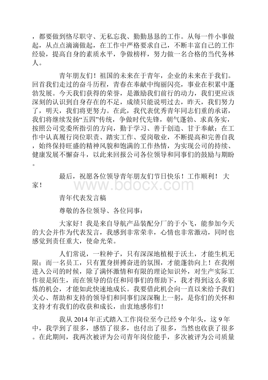 青年代表发言稿精选多篇.docx_第2页