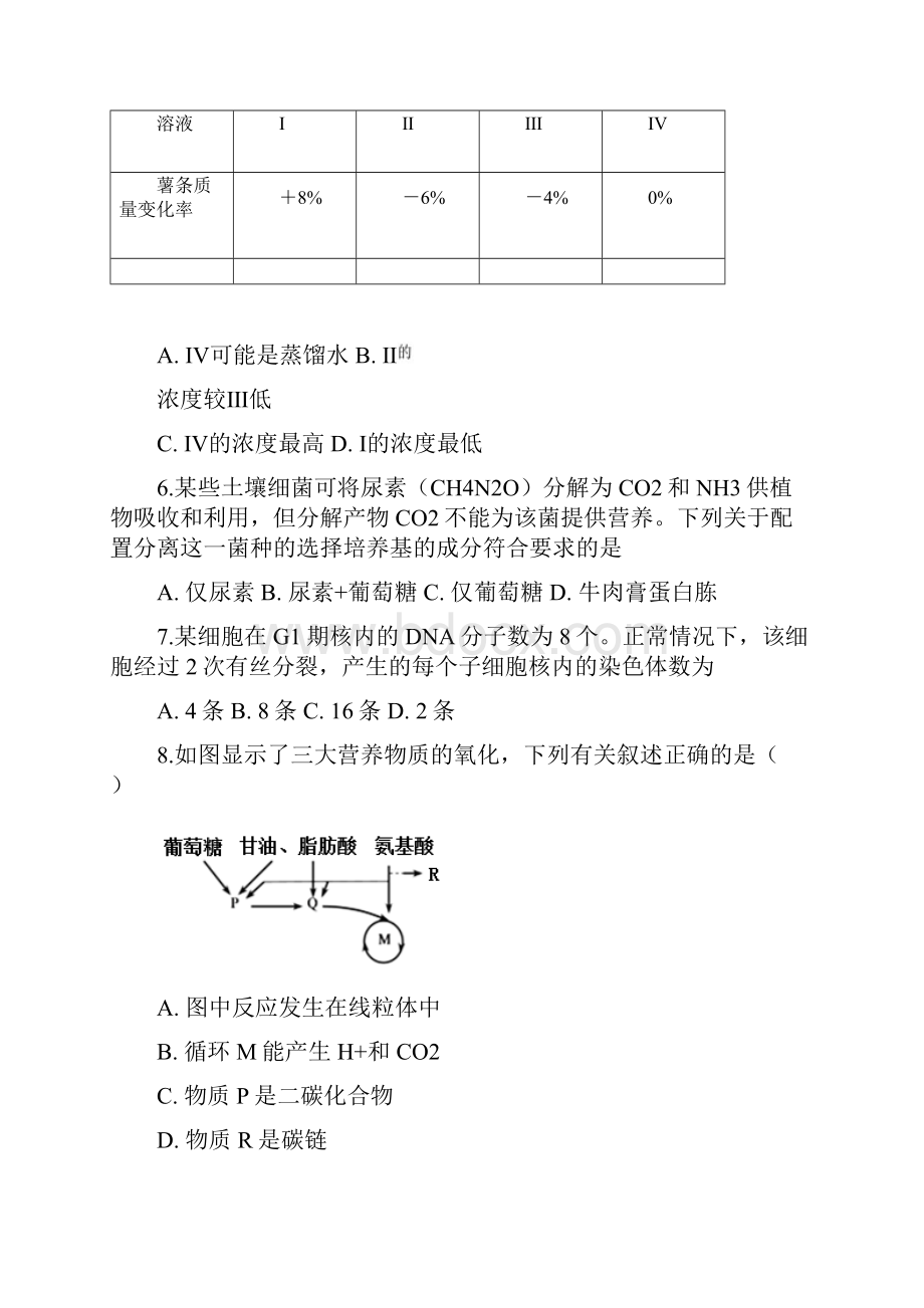 上海市黄浦区高三一模生物试题.docx_第2页