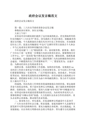 政府会议发言稿范文.docx