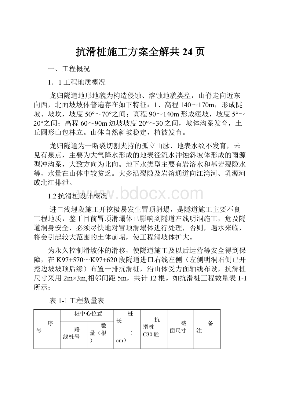 抗滑桩施工方案全解共24页.docx