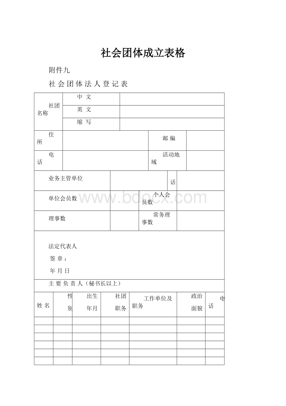 社会团体成立表格.docx_第1页