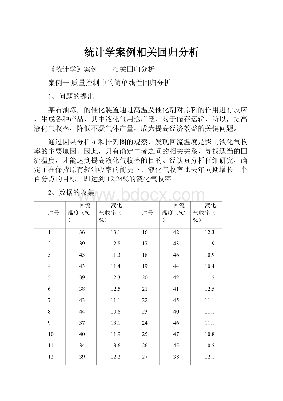 统计学案例相关回归分析.docx