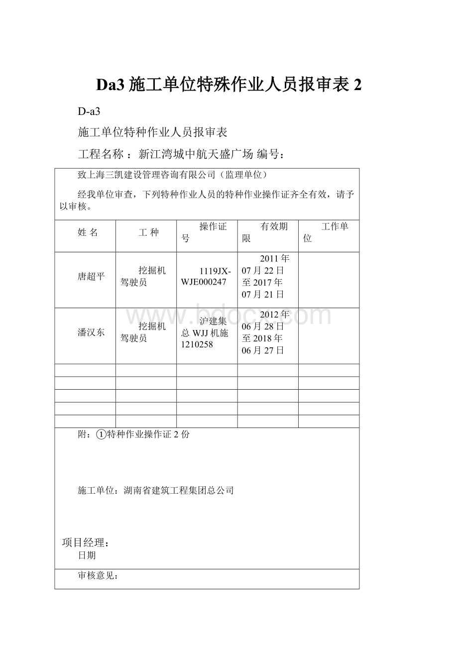 Da3施工单位特殊作业人员报审表2.docx