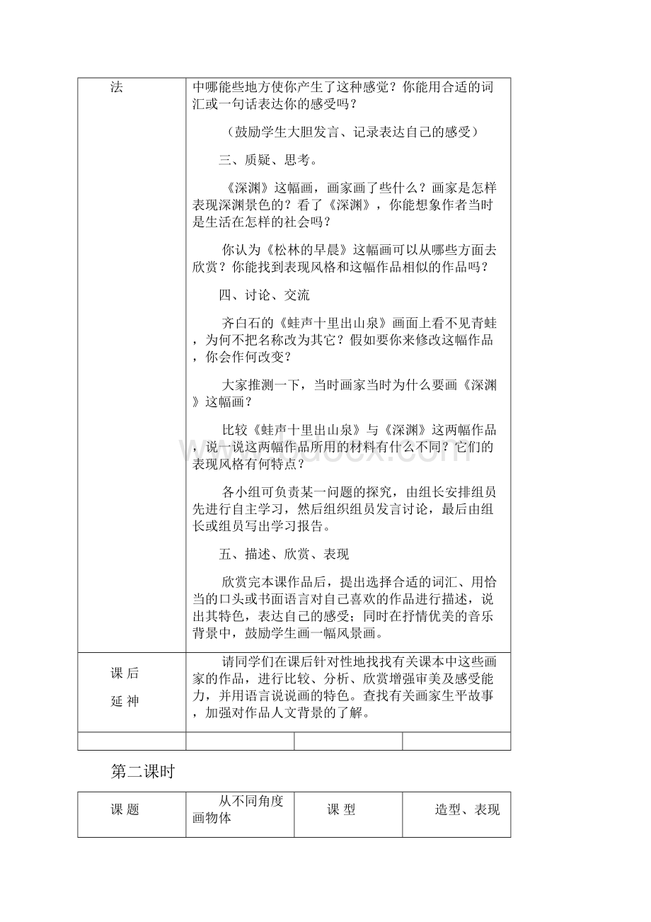 岭南版小学四年级下册美术教案1.docx_第2页