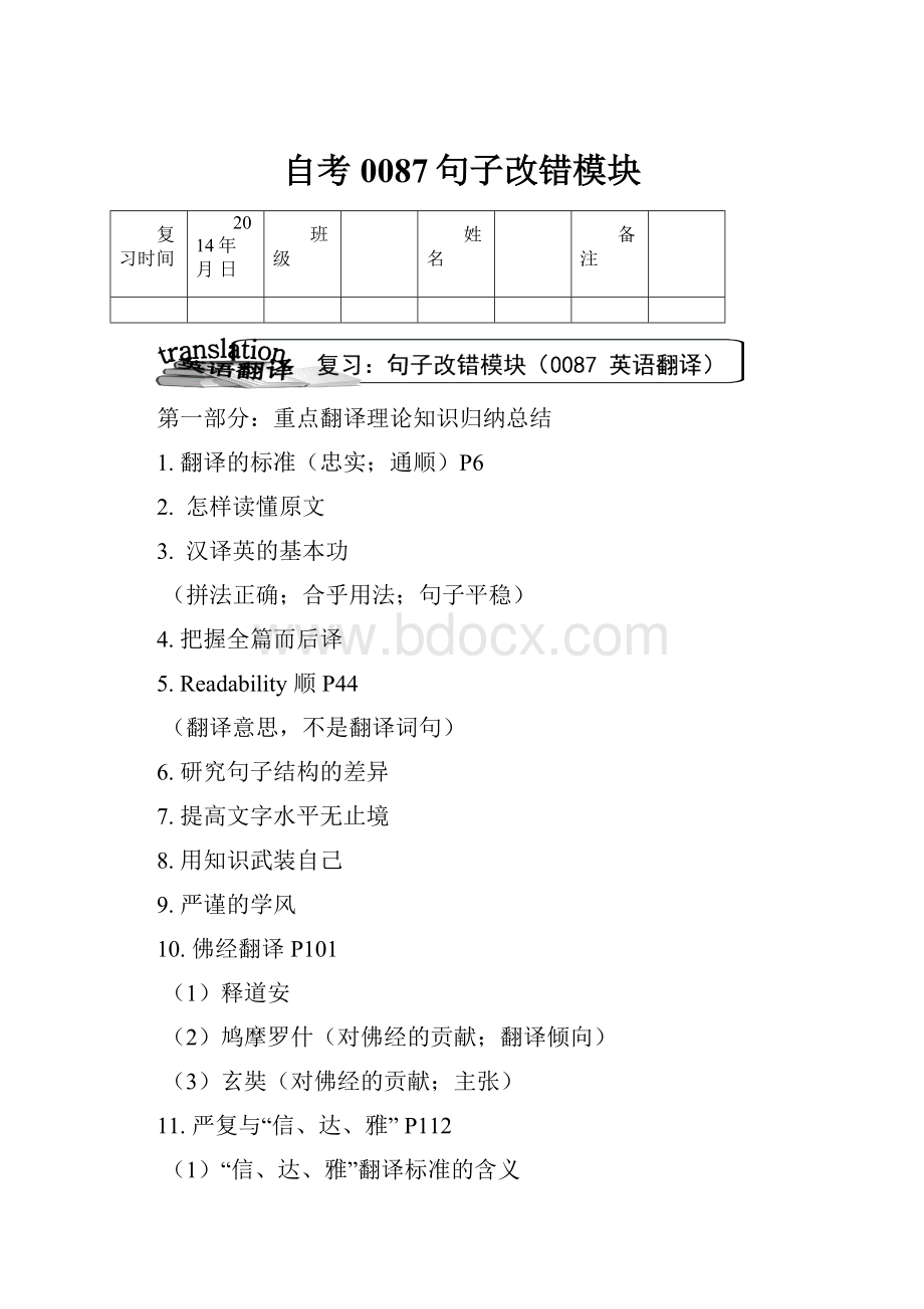 自考0087句子改错模块.docx