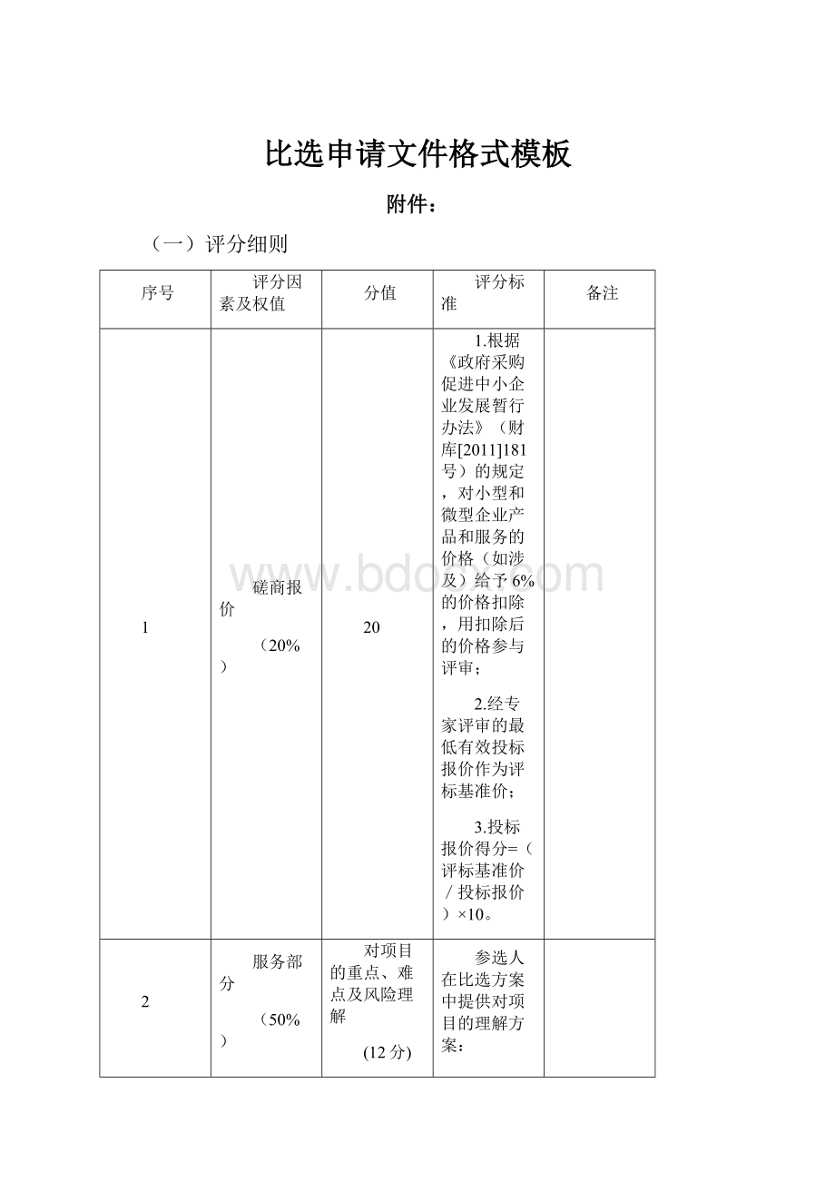 比选申请文件格式模板.docx