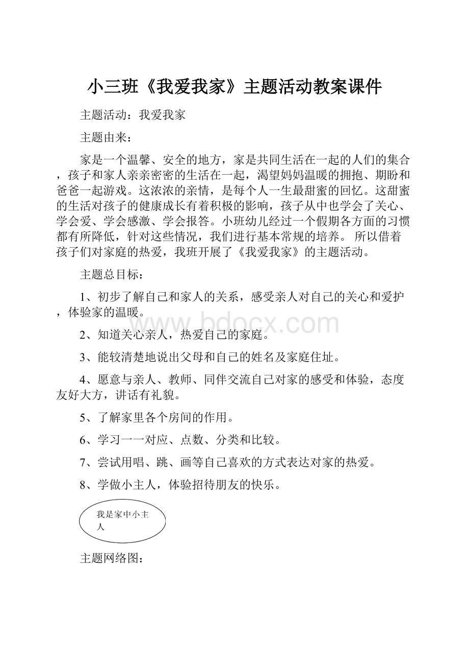 小三班《我爱我家》主题活动教案课件.docx