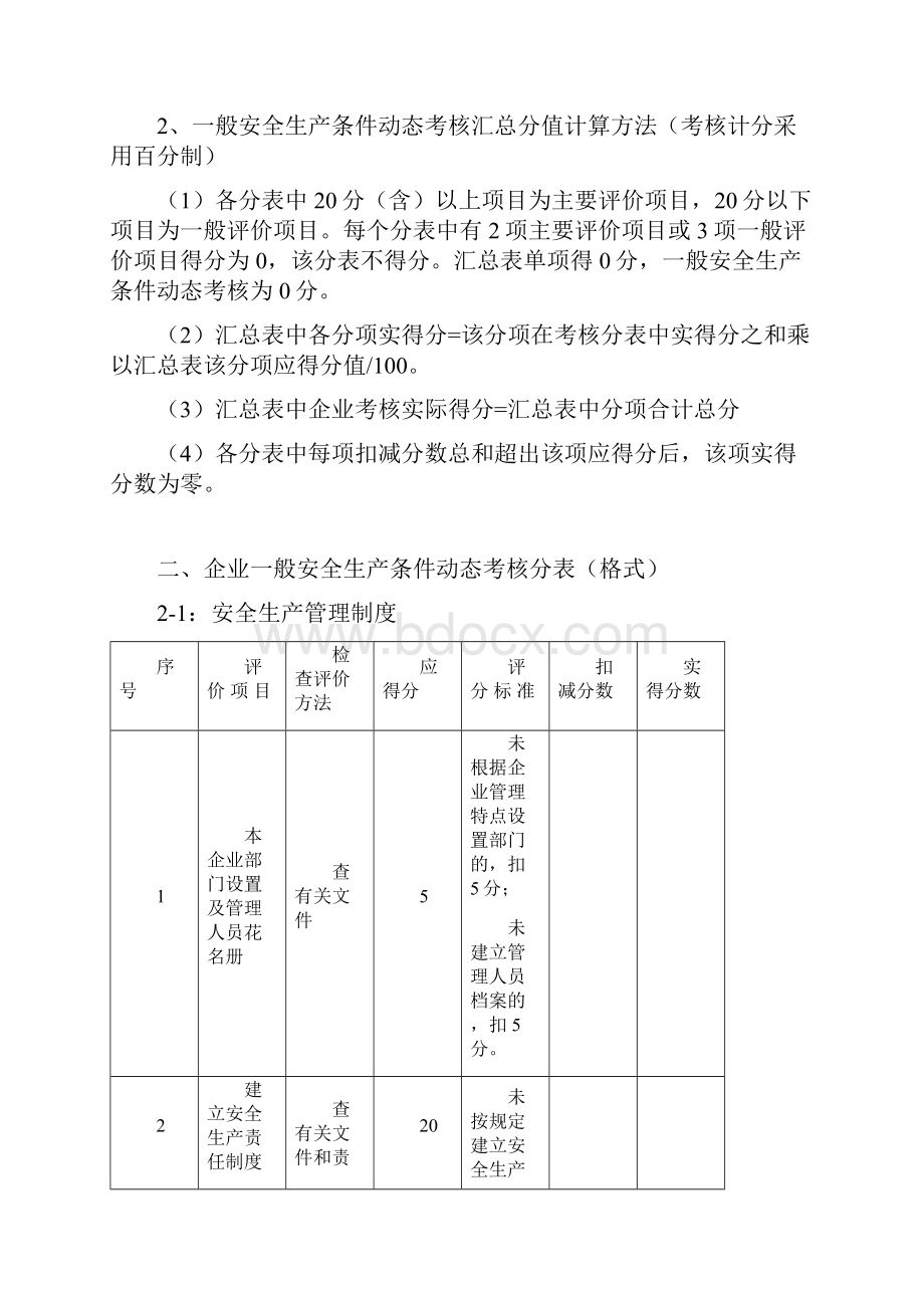 山东省建筑施工企业安全生产许可证动态考核标准 表格.docx_第3页