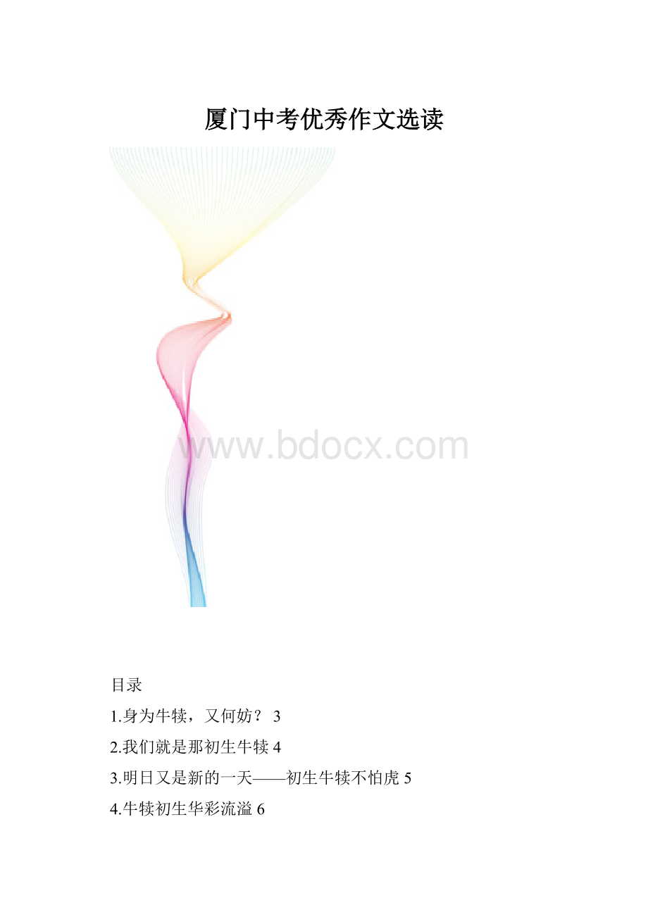 厦门中考优秀作文选读.docx