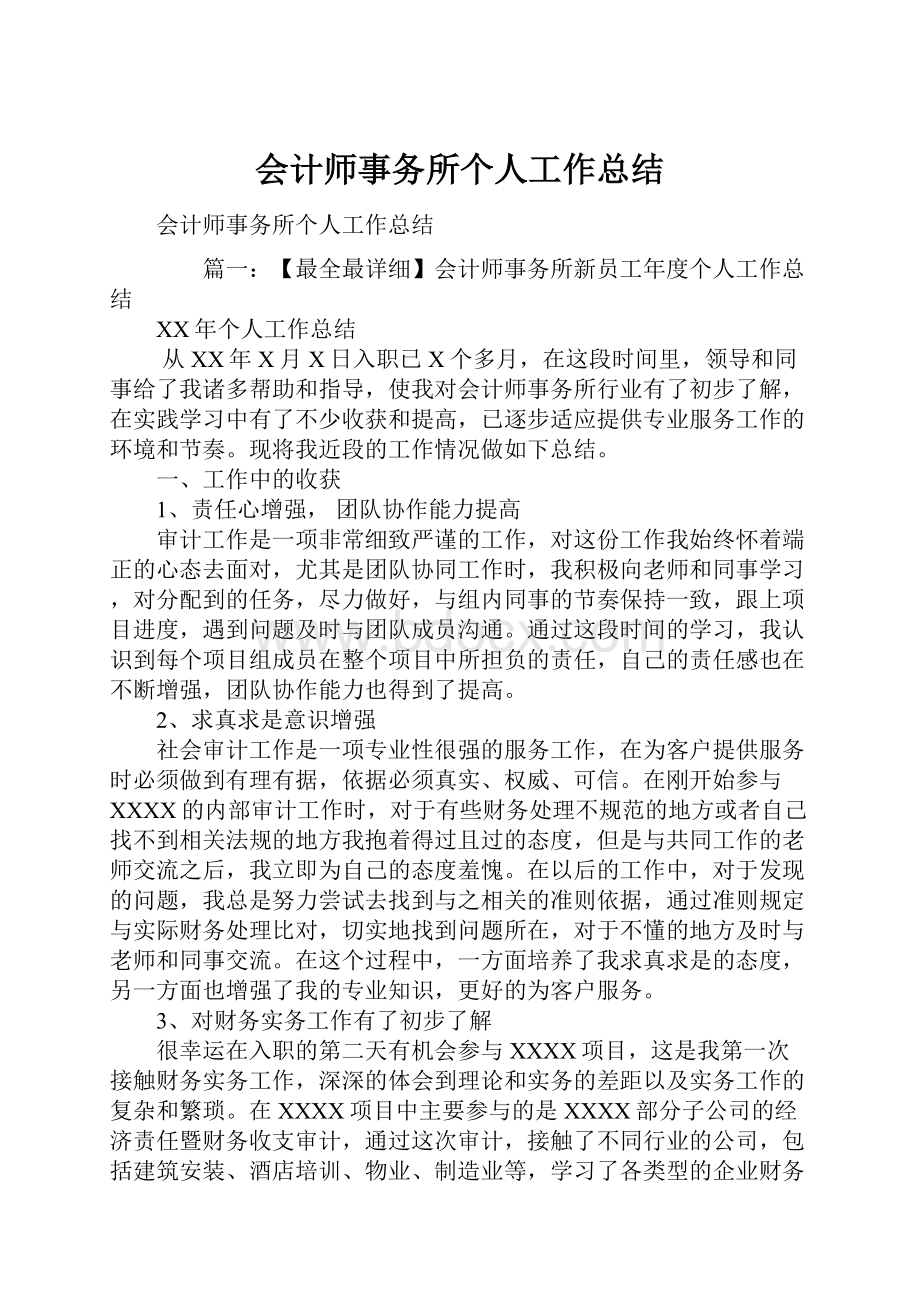 会计师事务所个人工作总结.docx