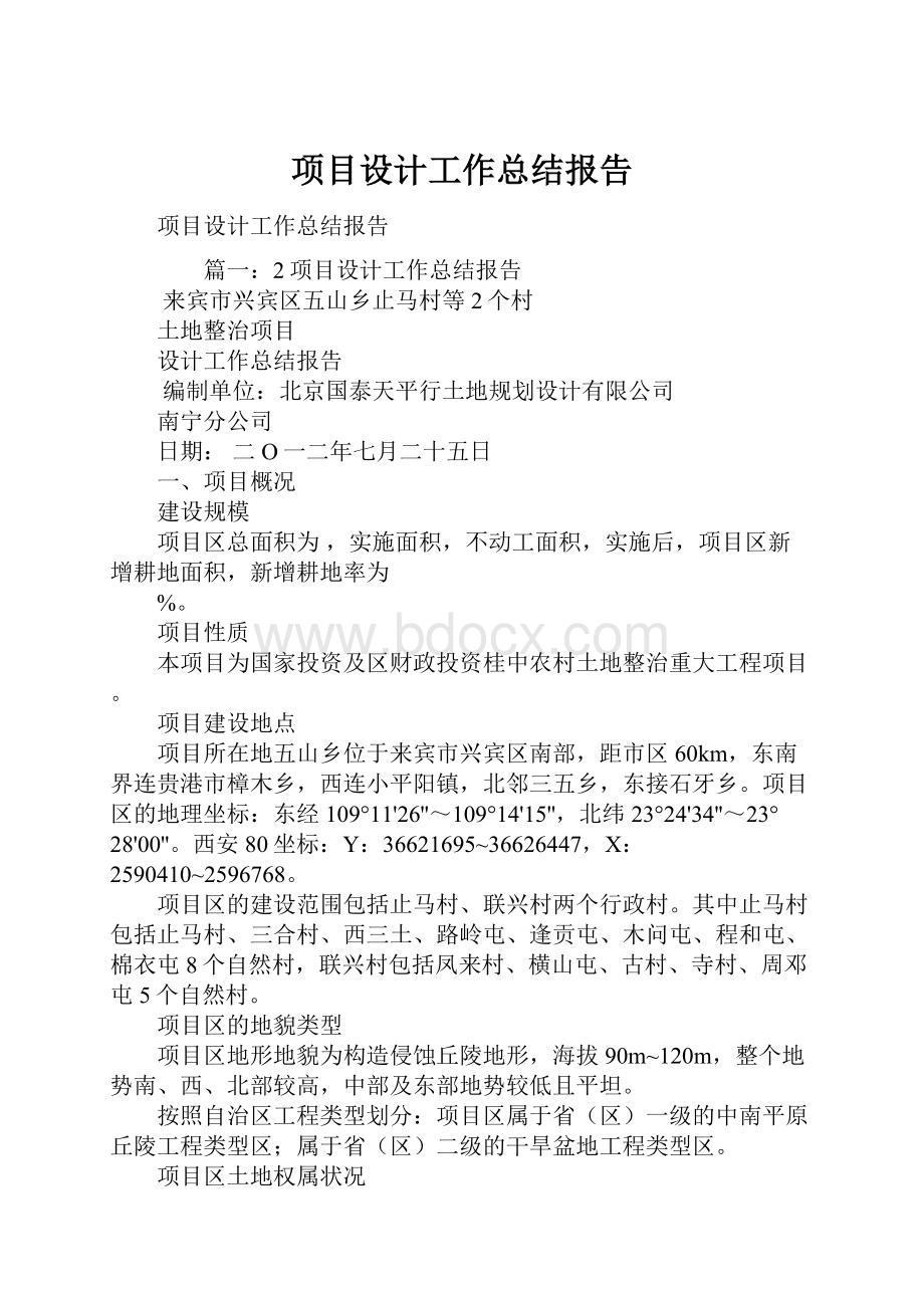 项目设计工作总结报告.docx_第1页